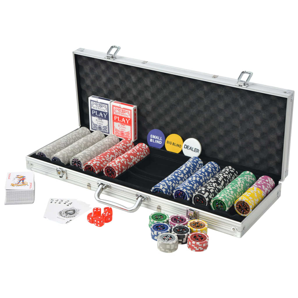 Pokerset Met 500 Chips Aluminium