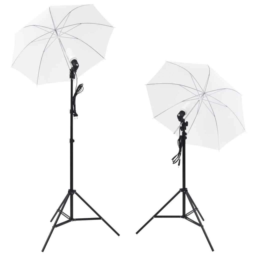 Fotostudio Set Met 5 Gekleurde Achtergronden & 2 Paraplu's