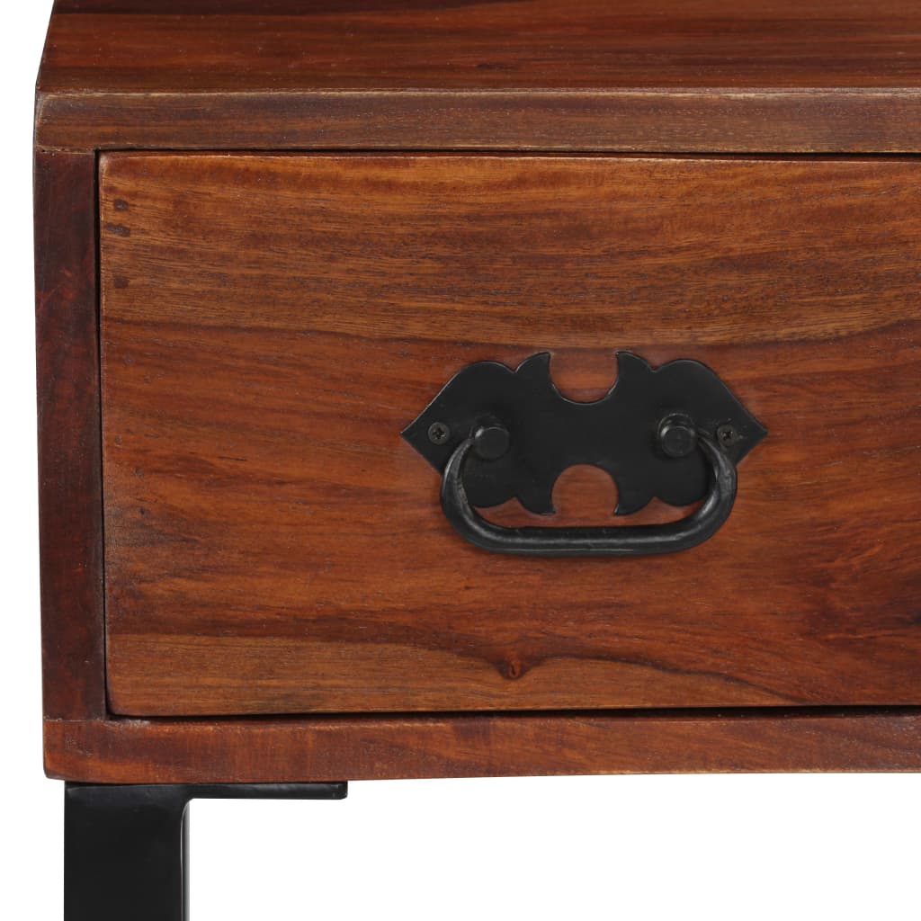 Bureau 117X50X76 Cm Massief Sheeshamhout En Echt Leer