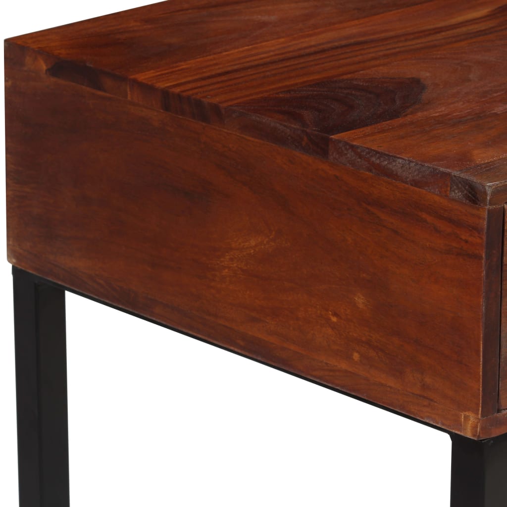 Bureau 117X50X76 Cm Massief Sheeshamhout En Echt Leer