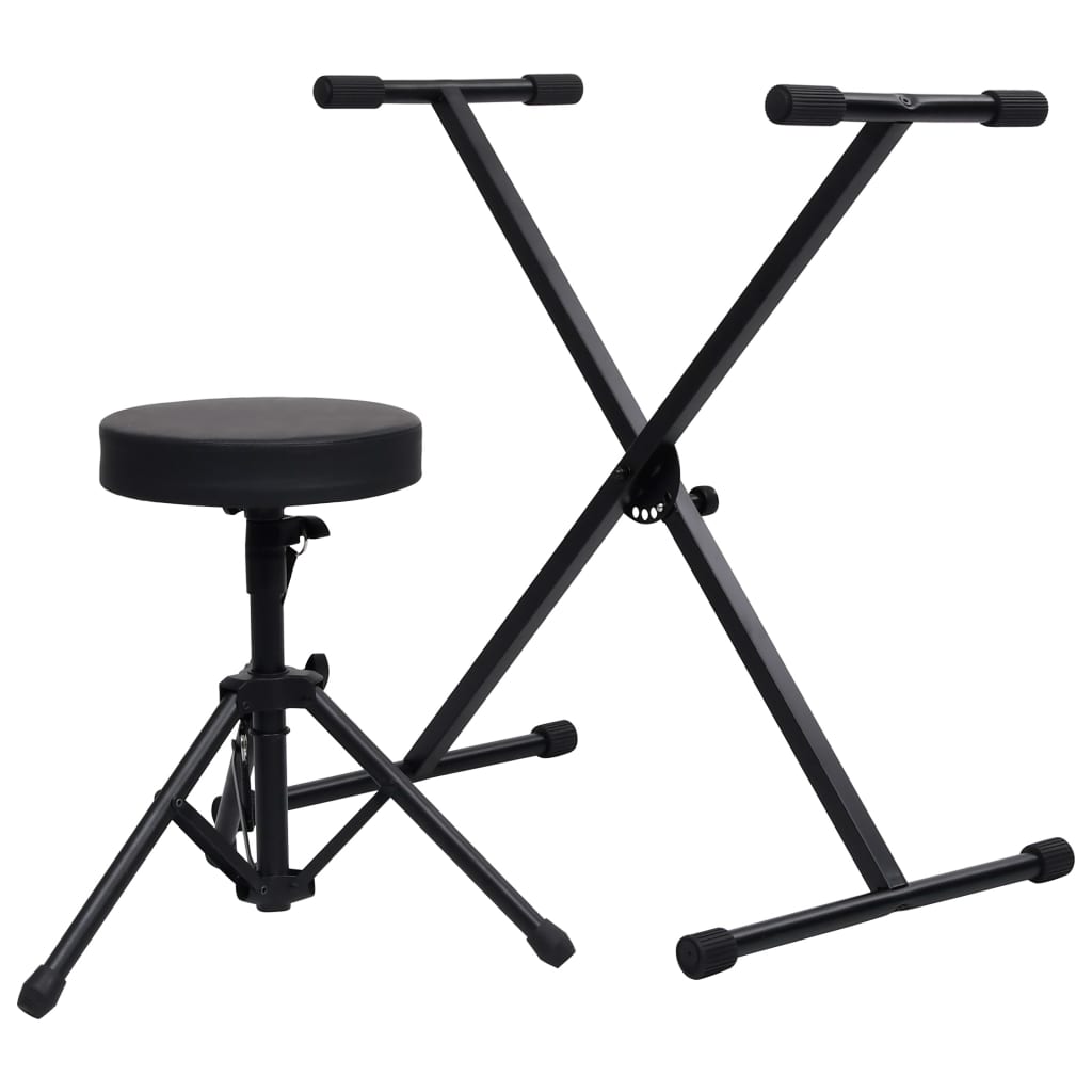 Keyboardstandaard En -Kruk Zwart