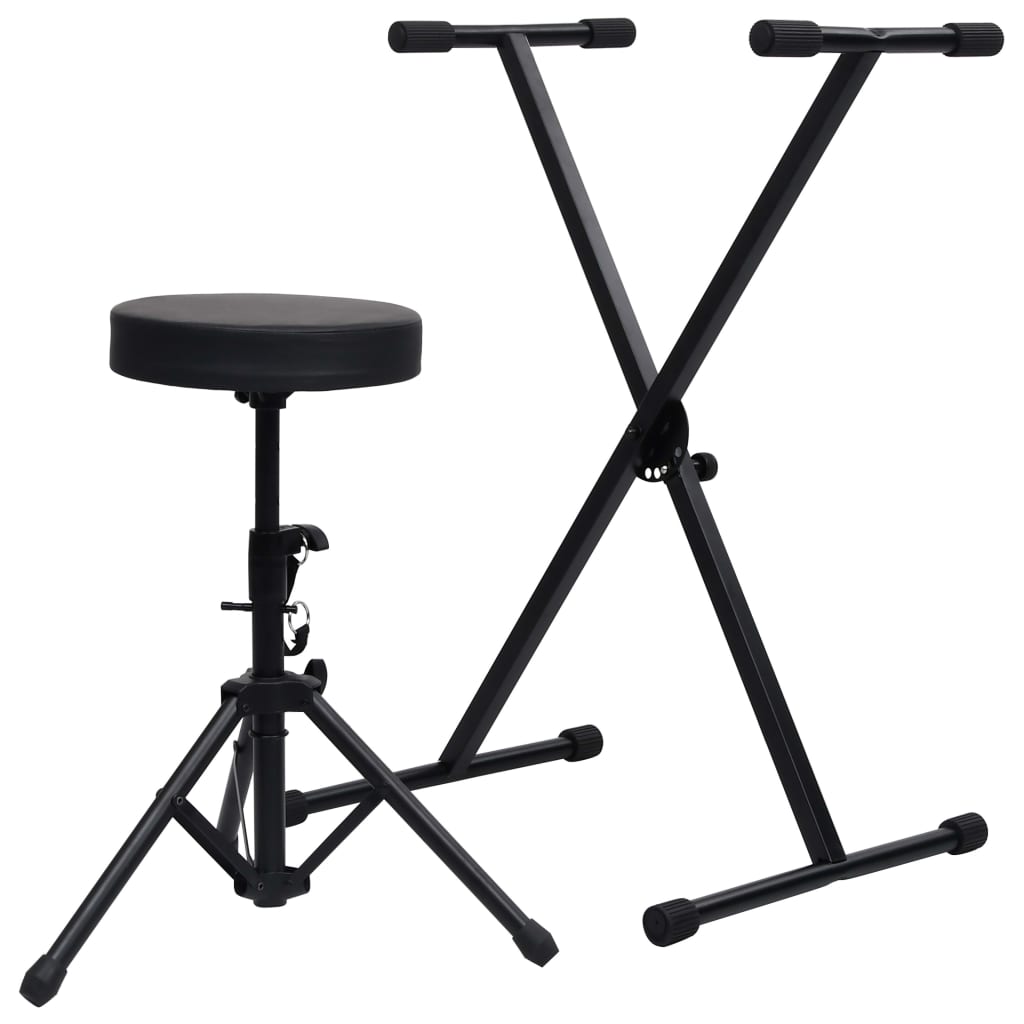 Keyboardstandaard En -Kruk Zwart
