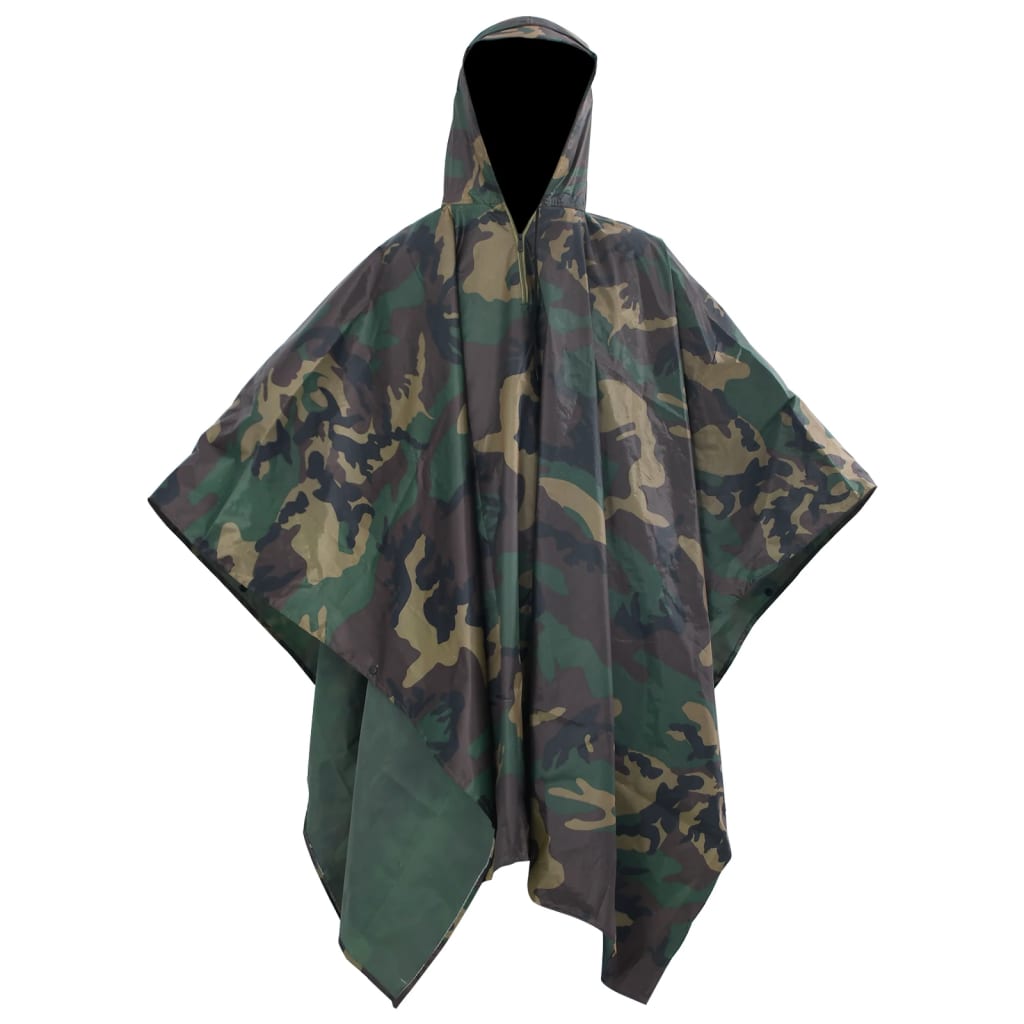Regenponcho Voor Kamperen/Wandelen Leger Waterdicht