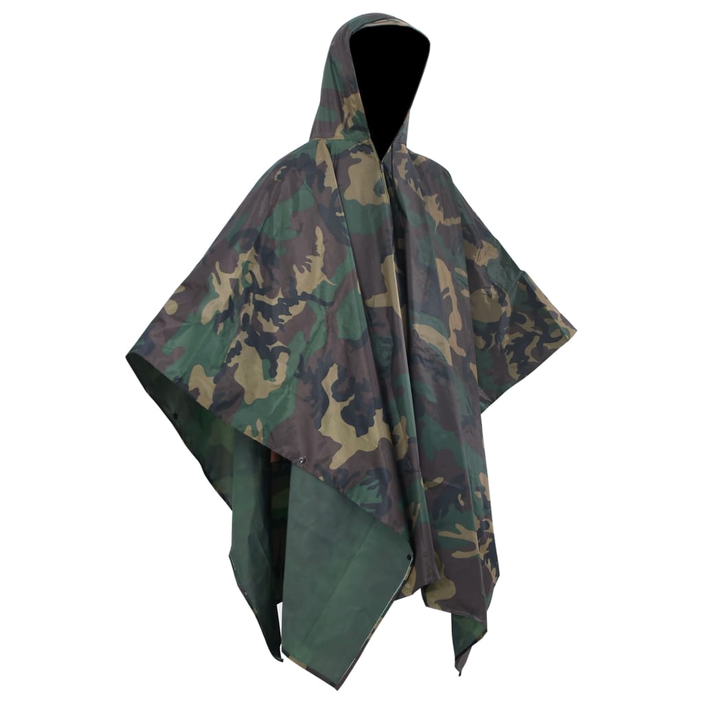 Regenponcho Voor Kamperen/Wandelen Leger Waterdicht