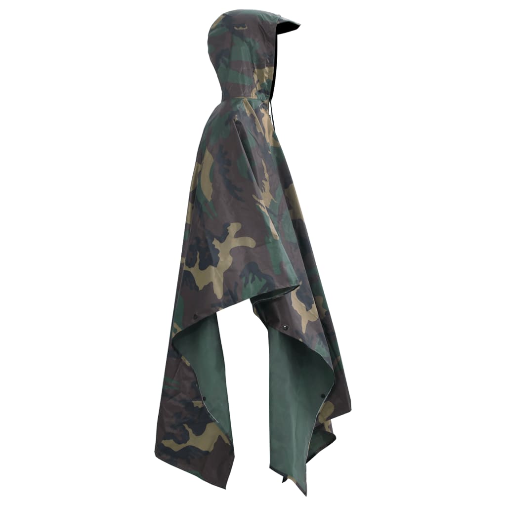 Regenponcho Voor Kamperen/Wandelen Leger Waterdicht