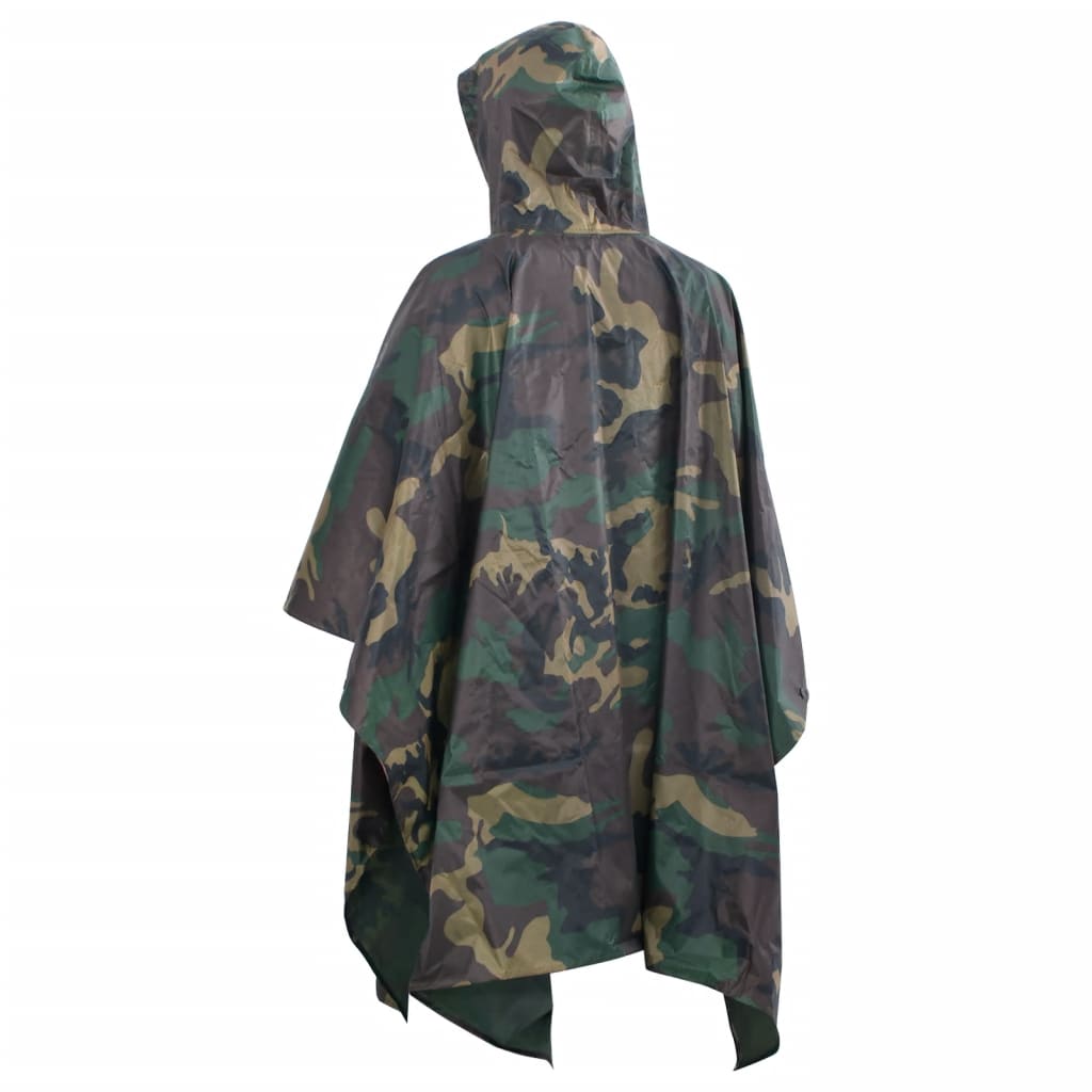 Regenponcho Voor Kamperen/Wandelen Leger Waterdicht