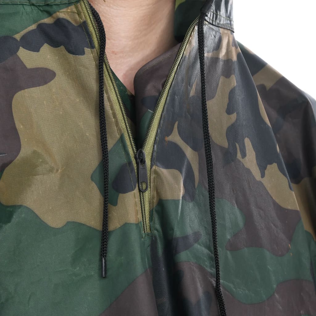 Regenponcho Voor Kamperen/Wandelen Leger Waterdicht