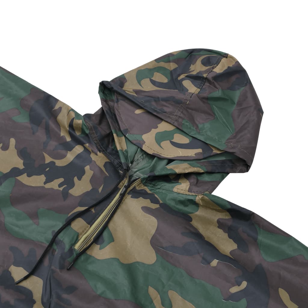 Regenponcho Voor Kamperen/Wandelen Leger Waterdicht