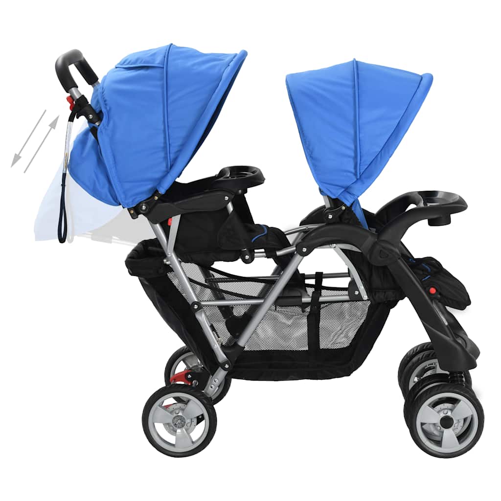 Kinderwagen Dubbel Staal En Zwart