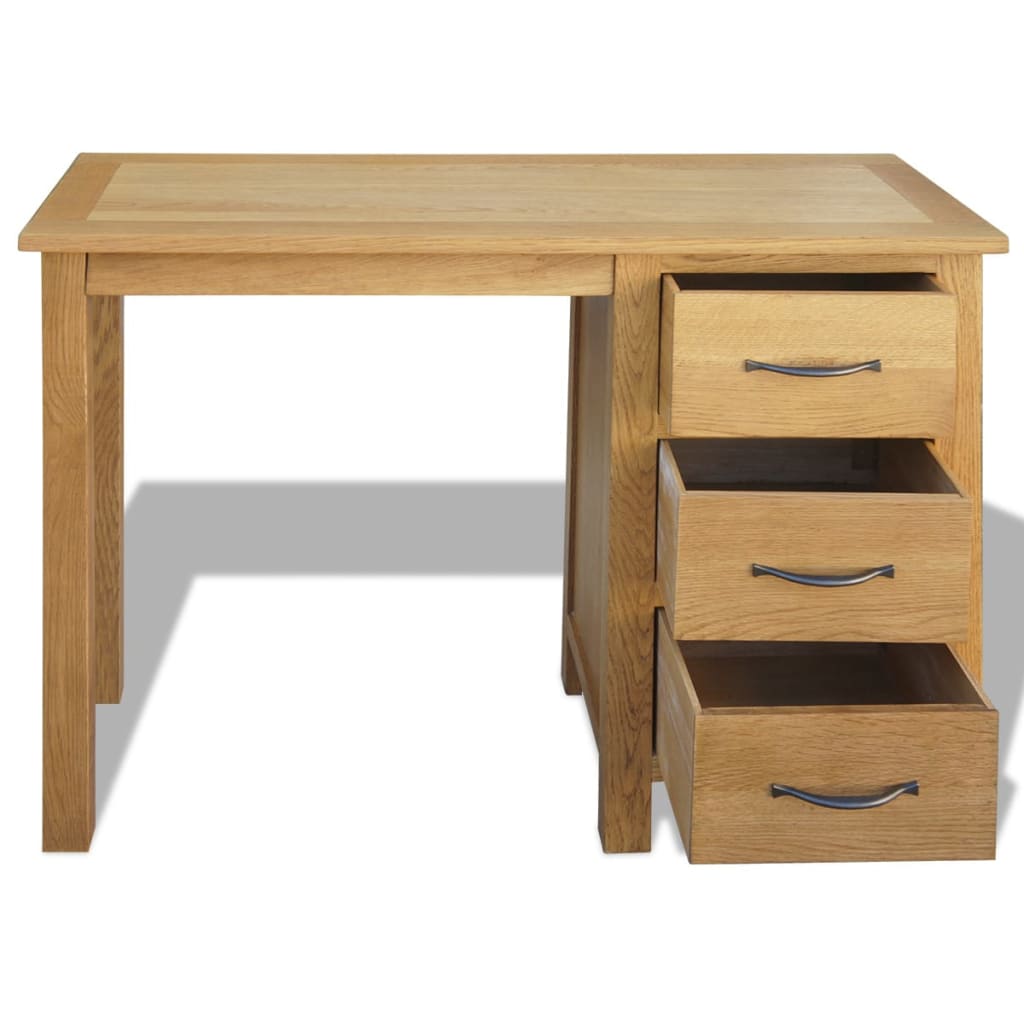 Bureau Met 3 Lades 106X40X75 Cm Massief Eikenhout