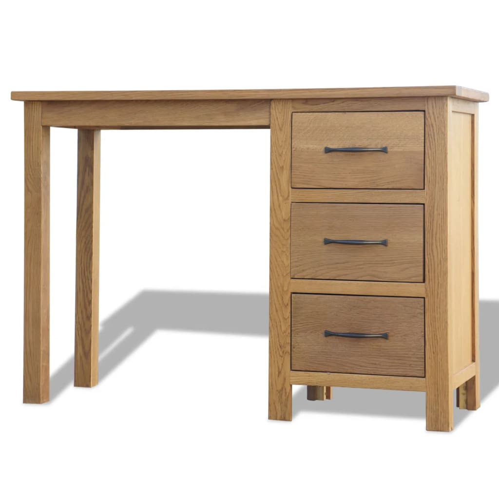 Bureau Met 3 Lades 106X40X75 Cm Massief Eikenhout