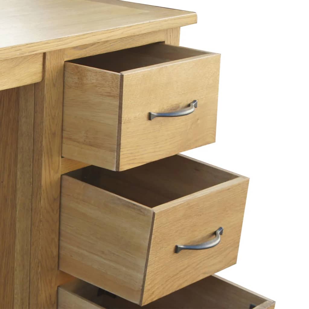 Bureau Met 3 Lades 106X40X75 Cm Massief Eikenhout