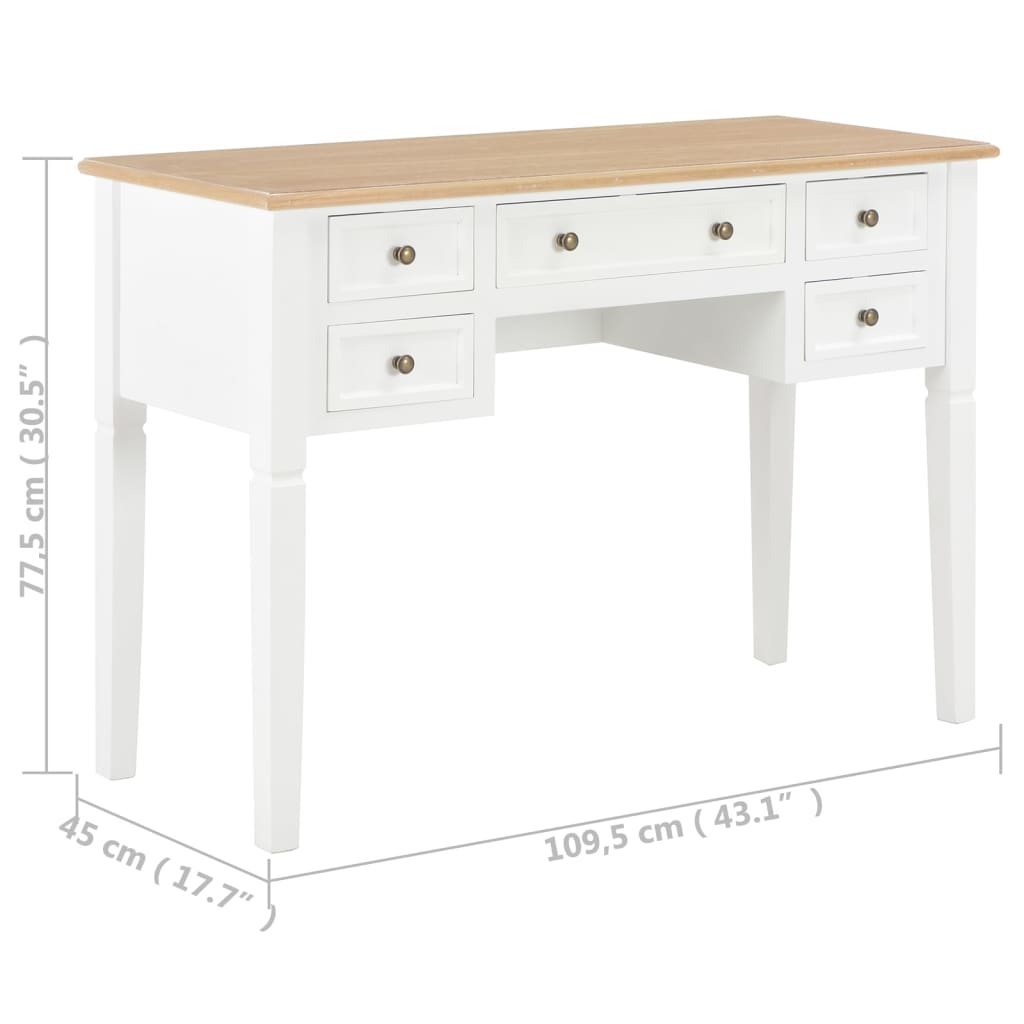 Schrijftafel 109,5X45X77,5 Cm Hout