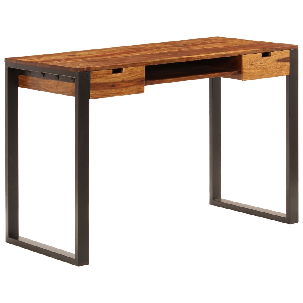 Bureau 110X55X78 Cm Massief Sheeshamhout En Staal