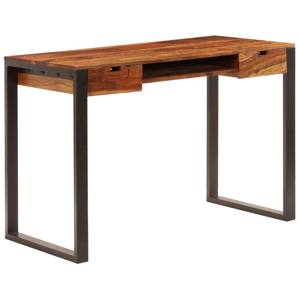 Bureau 110X55X78 Cm Massief Sheeshamhout En Staal