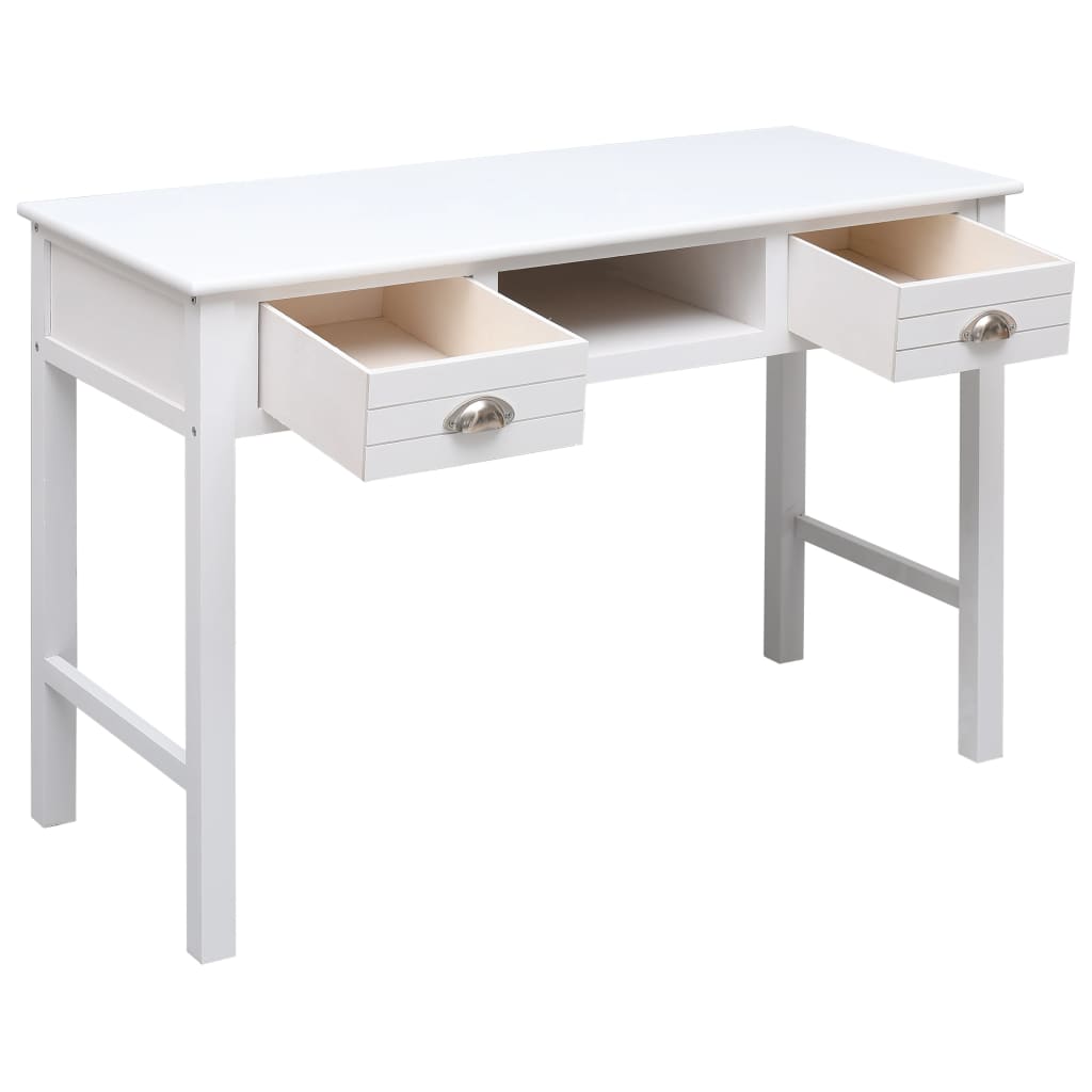 Schrijftafel 110X45X76 Cm Hout Wit