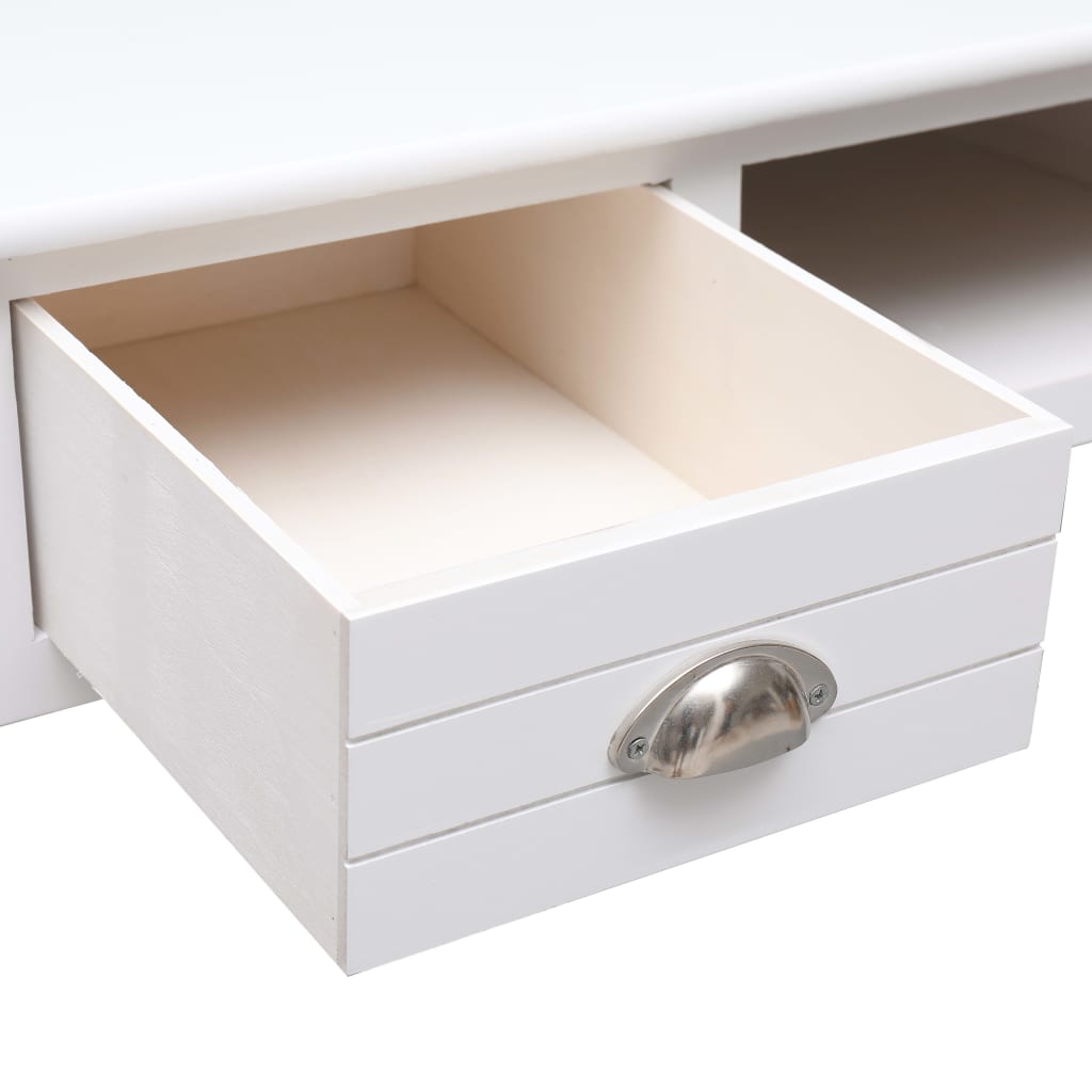 Schrijftafel 110X45X76 Cm Hout Wit