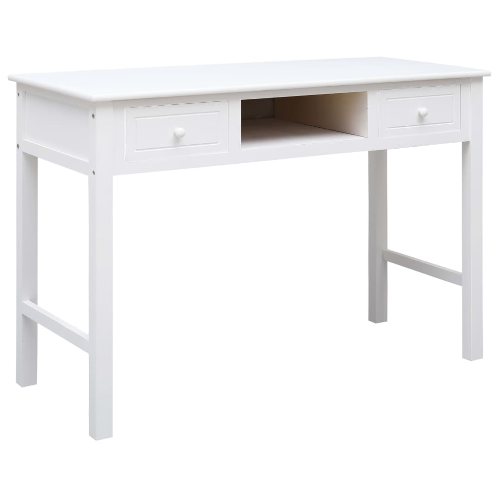 Schrijftafel 110X45X76 Cm Hout Wit