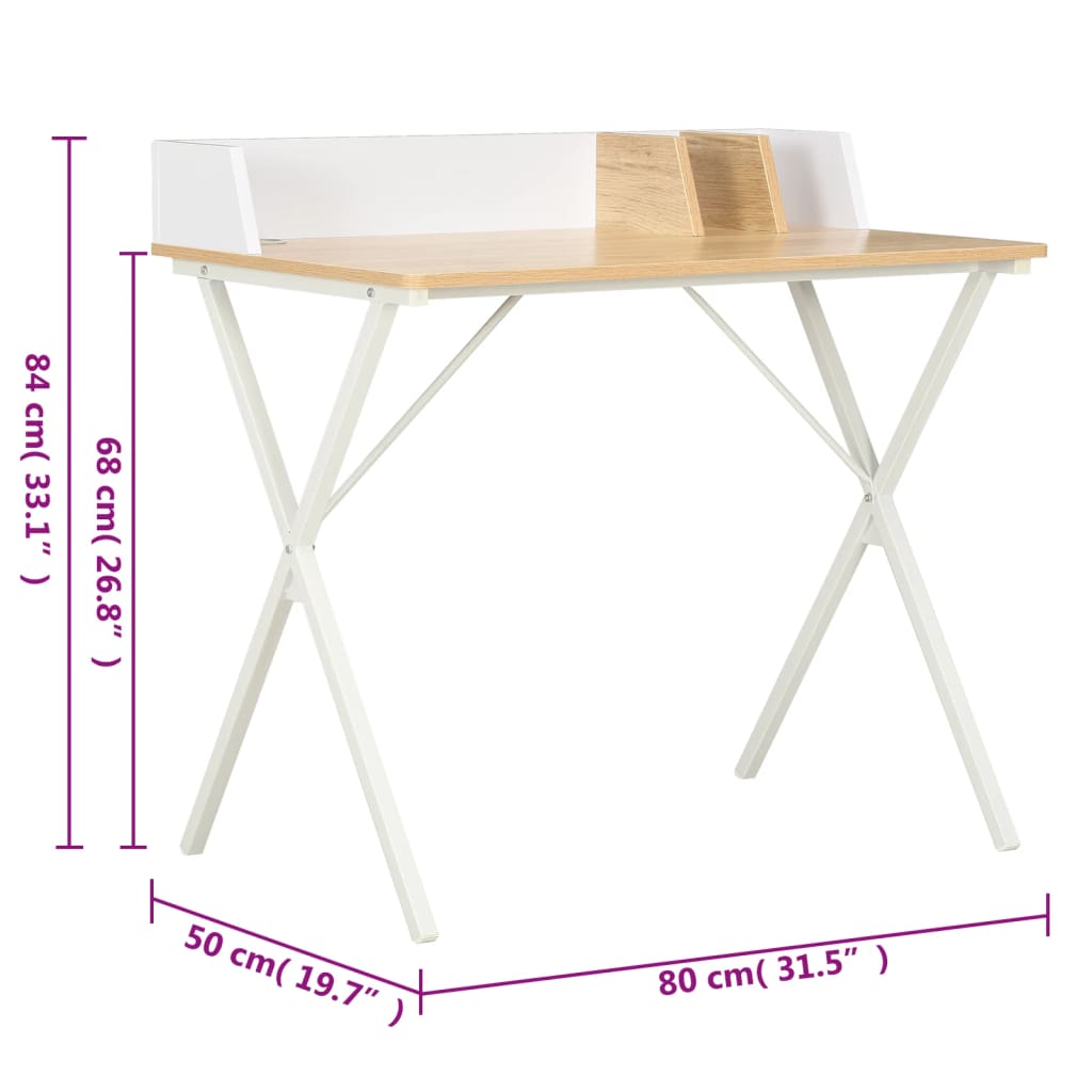 Bureau 80X50X84 Cm En Natuurlijk