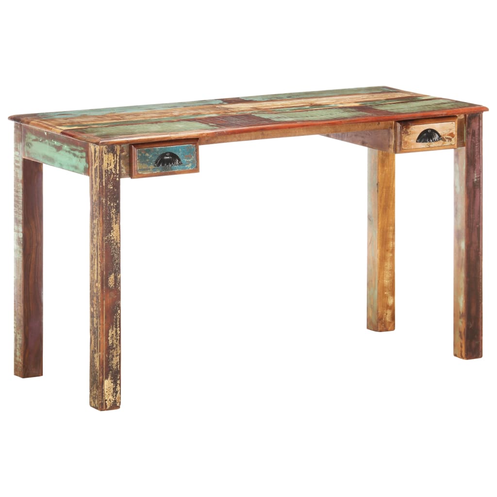 Bureau 130X55X76 Cm Massief Gerecycled Hout