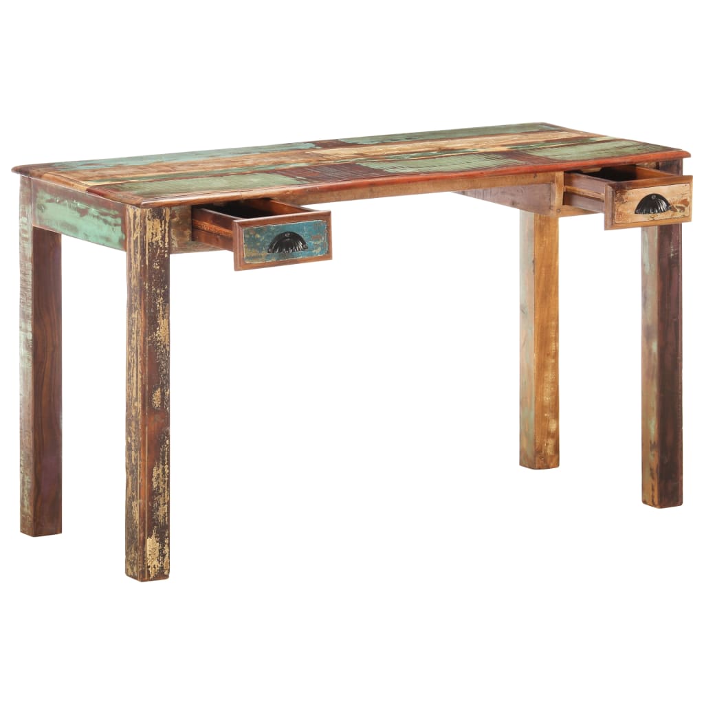 Bureau 130X55X76 Cm Massief Gerecycled Hout