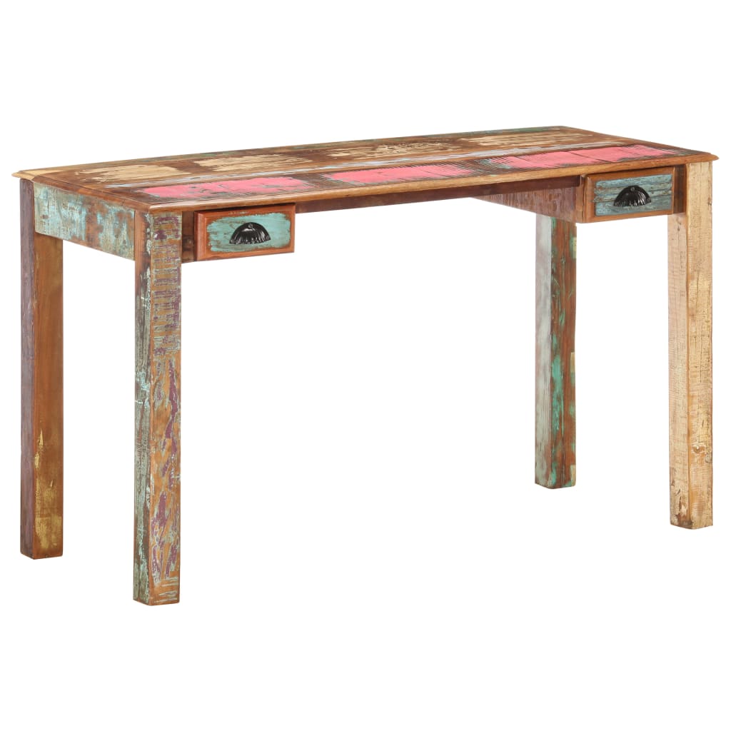 Bureau 130X55X76 Cm Massief Gerecycled Hout