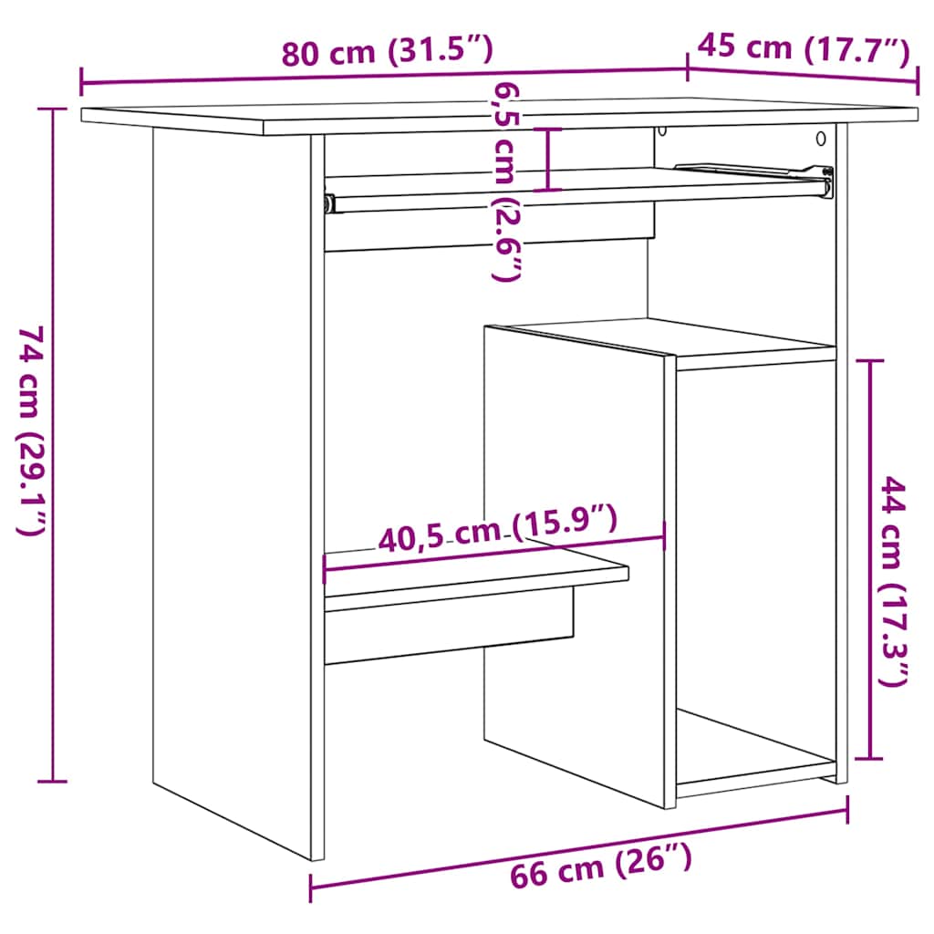 Bureau 80X45X74 Cm Spaanplaat