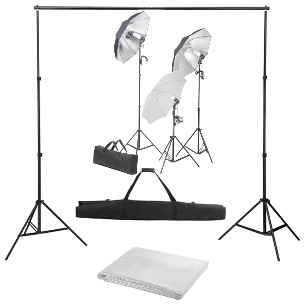 Fotostudioset Met Verlichtingsset En Achtergrond