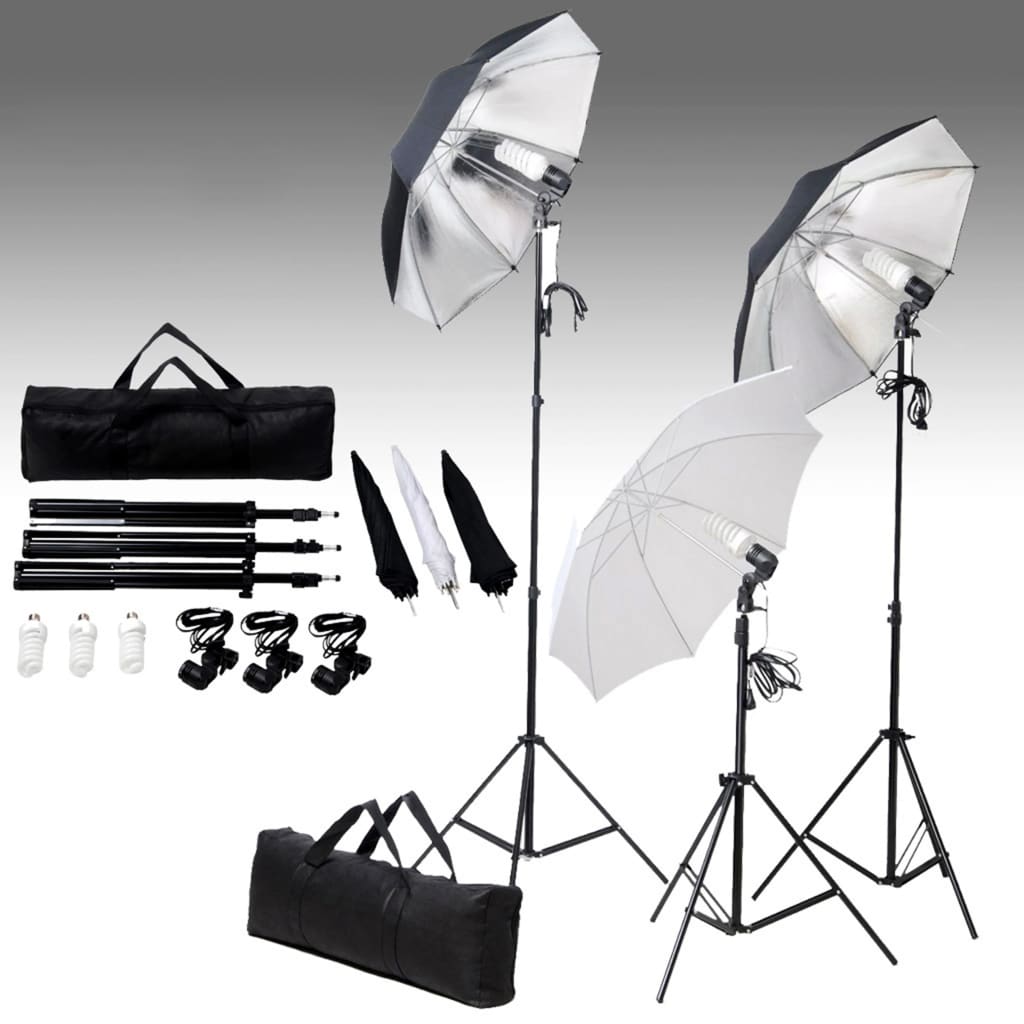Fotostudioset Met Verlichtingsset En Achtergrond