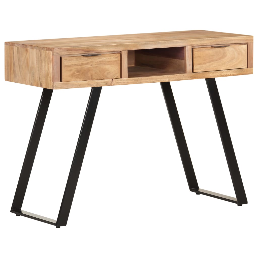 Bureau Met Natuurlijke Randen 107X45X79 Cm Massief Acaciahout