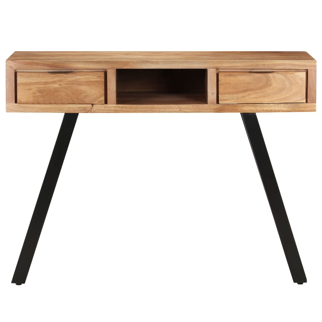 Bureau Met Natuurlijke Randen 107X45X79 Cm Massief Acaciahout