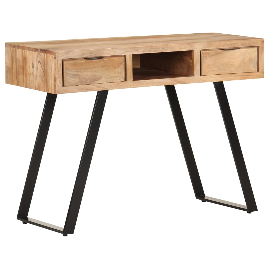 Bureau Met Natuurlijke Randen 107X45X79 Cm Massief Acaciahout
