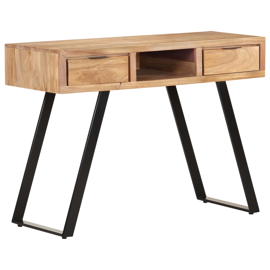 Bureau Met Natuurlijke Randen 107X45X79 Cm Massief Acaciahout