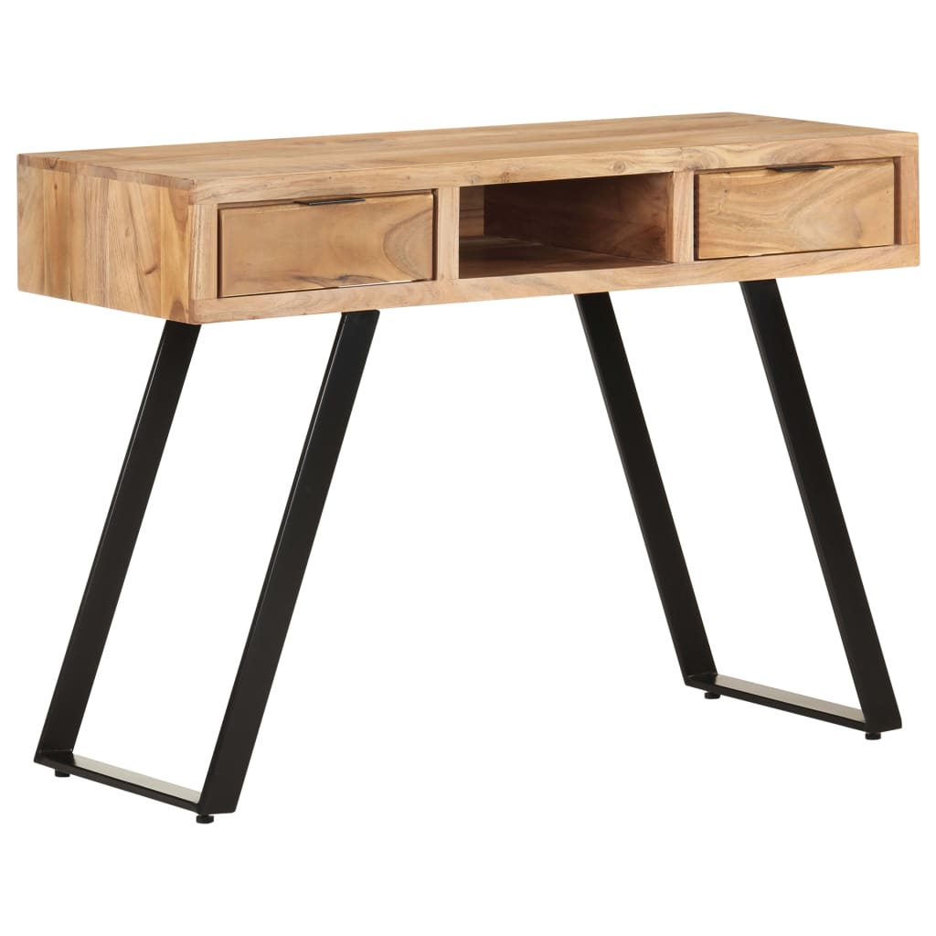 Bureau Met Natuurlijke Randen 107X45X79 Cm Massief Acaciahout