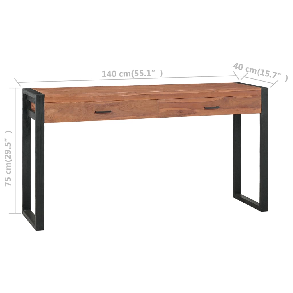 Bureau Met 2 Lades Teakhout