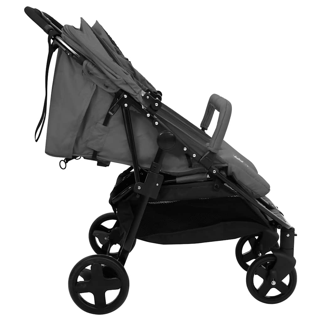Tweelingbuggy Staal En Zwart