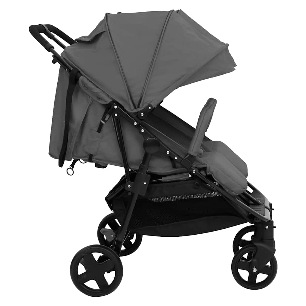 Tweelingbuggy Staal En Zwart