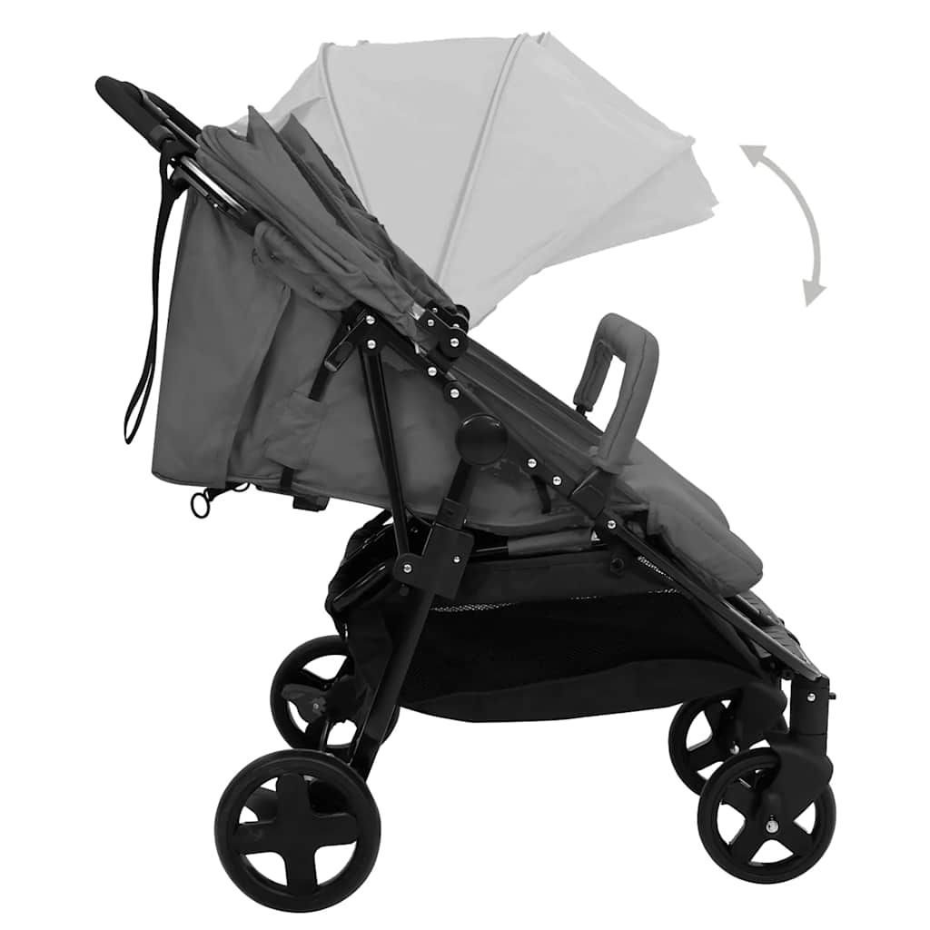 Tweelingbuggy Staal En Zwart