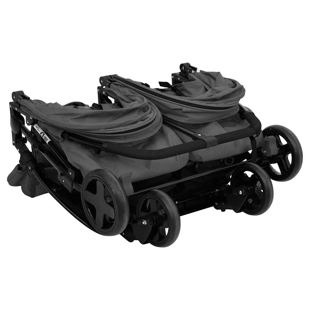 Tweelingbuggy Staal En Zwart