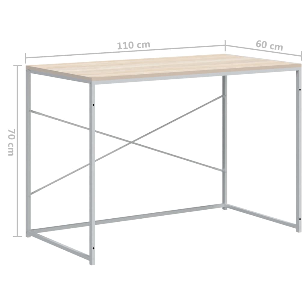 Computerbureau 110X60X70 Cm Bewerkt Hout Kleurig