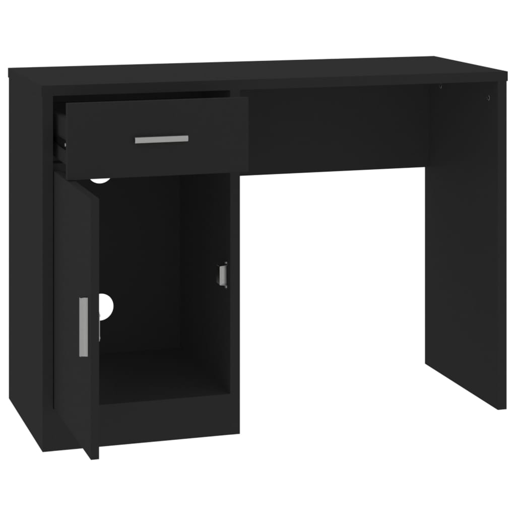 Bureau Met Kast En Lade 100X40X73 Cm Bewerkt Hout