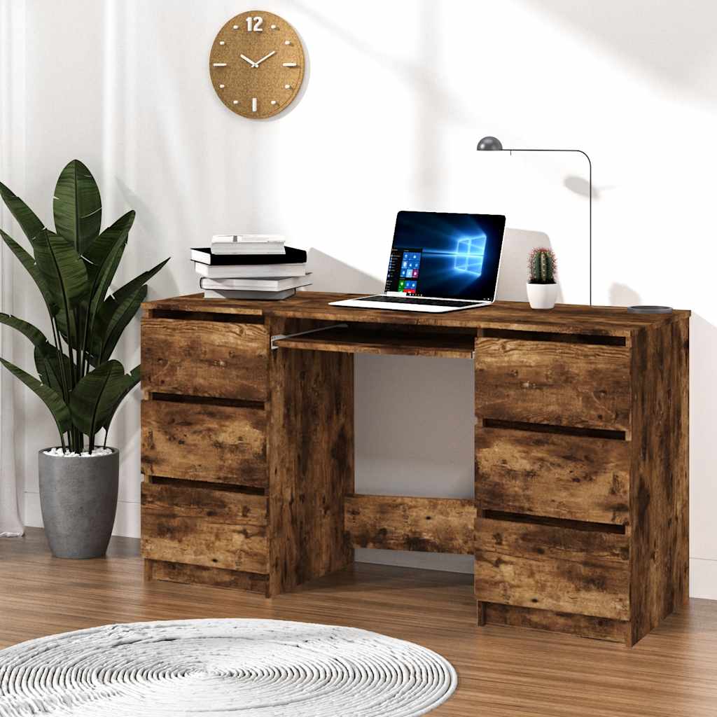 Bureau 140X50X77 Cm Bewerkt Hout Eikenkleurig