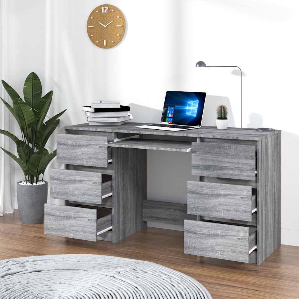 Bureau 140X50X77 Cm Bewerkt Hout Eikenkleurig