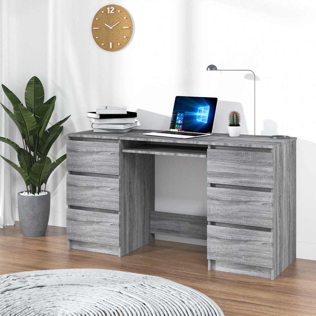 Bureau 140X50X77 Cm Bewerkt Hout Eikenkleurig