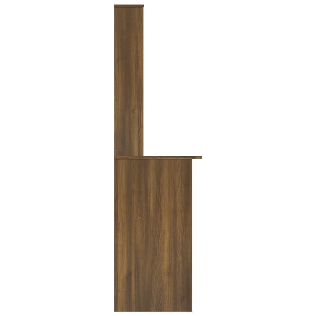 Bureau Met Schappen 110X45X157 Cm Bewerkt Hout Bruineikenkleur