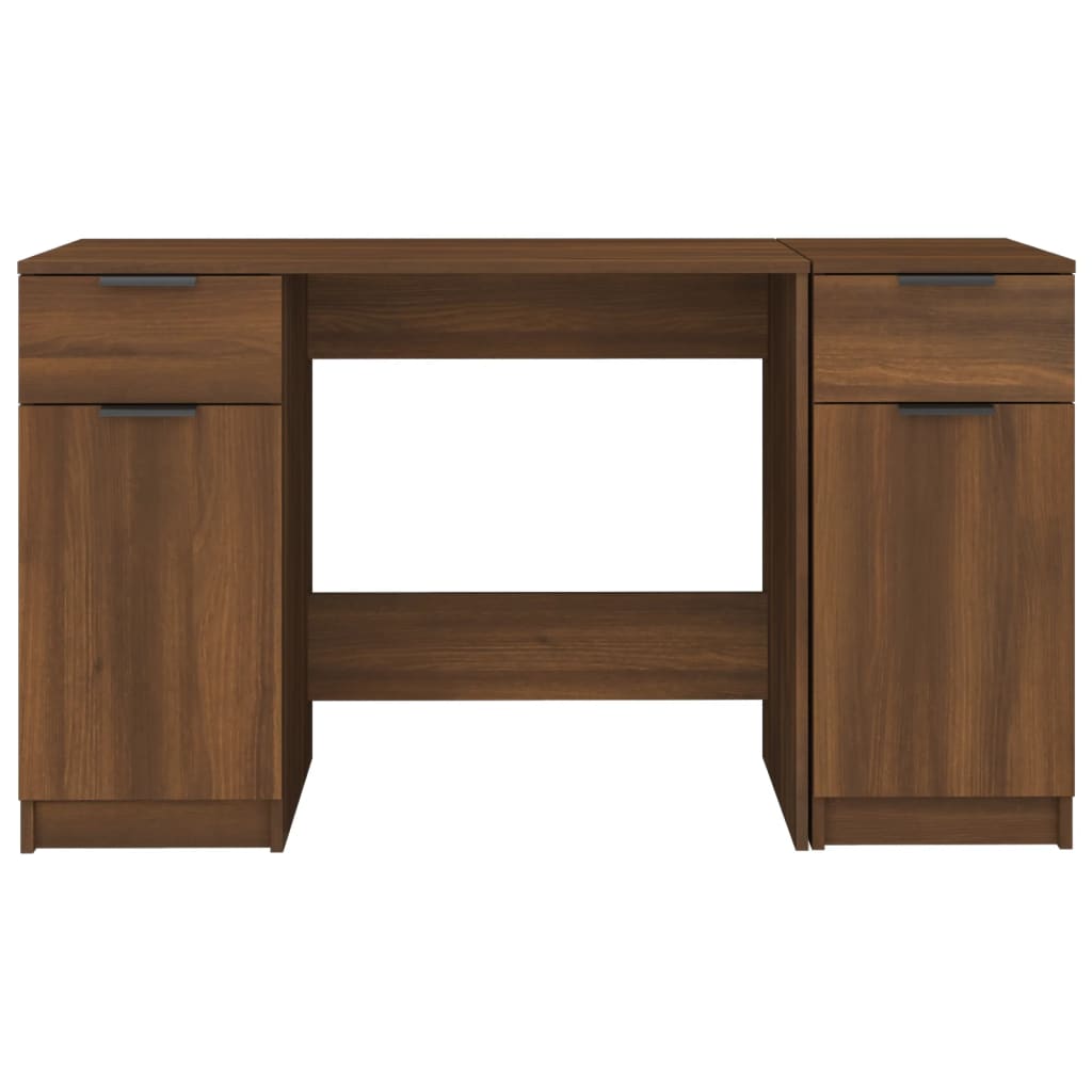 Bureau Met Bijzetkast Bewerkt Hout
