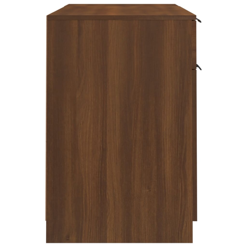 Bureau Met Bijzetkast Bewerkt Hout