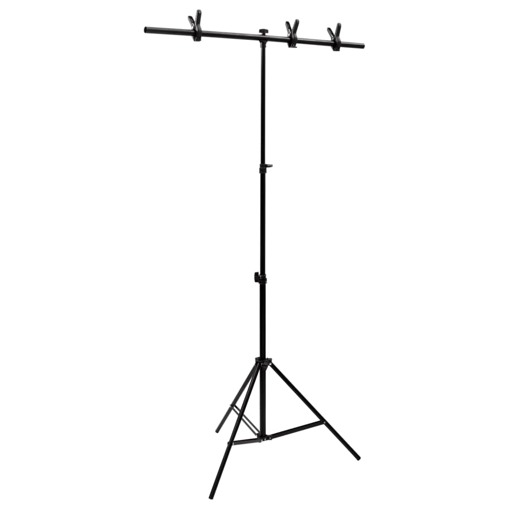 Achtergrondstandaard T-Vormig 201X60X(70-200) Cm Zwart