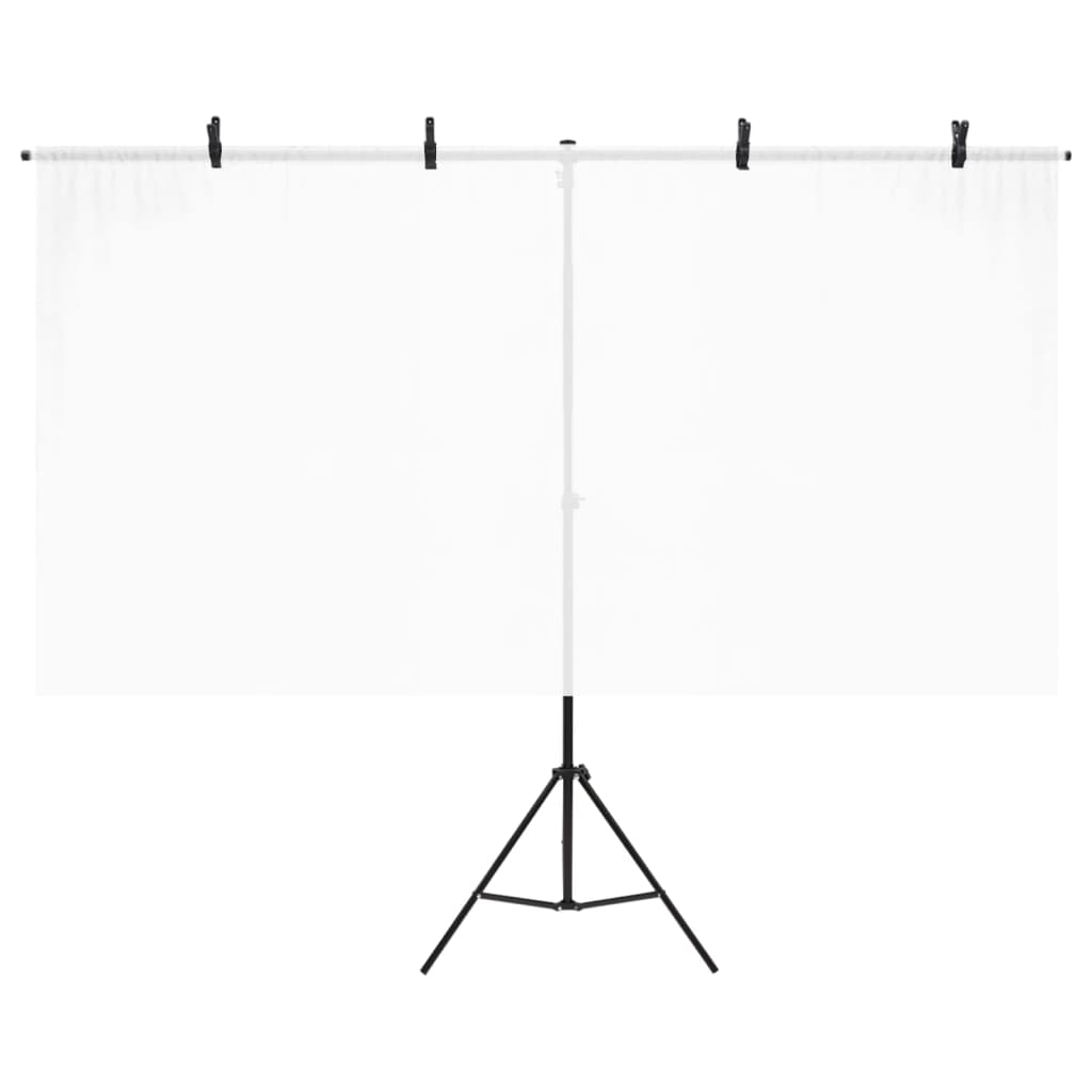 Achtergrondstandaard T-Vormig 201X60X(70-200) Cm Zwart