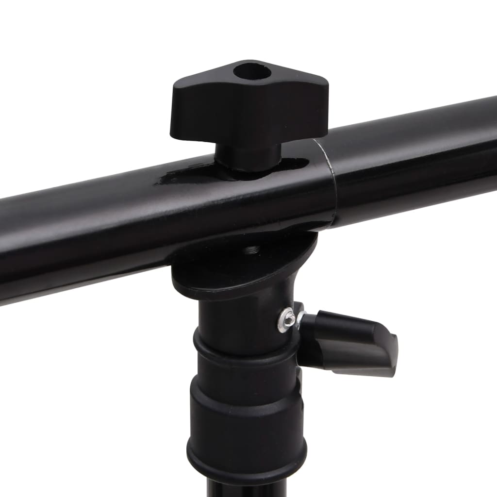 Achtergrondstandaard T-Vormig 201X60X(70-200) Cm Zwart